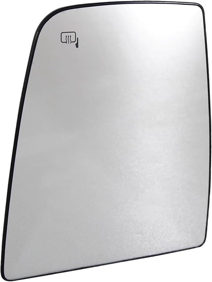 TRQ Driver Side Heated Upper Mirror Glass with Backing Plate Compatible with 2015-2019 Ford Transit-250, Transit-350, Transit