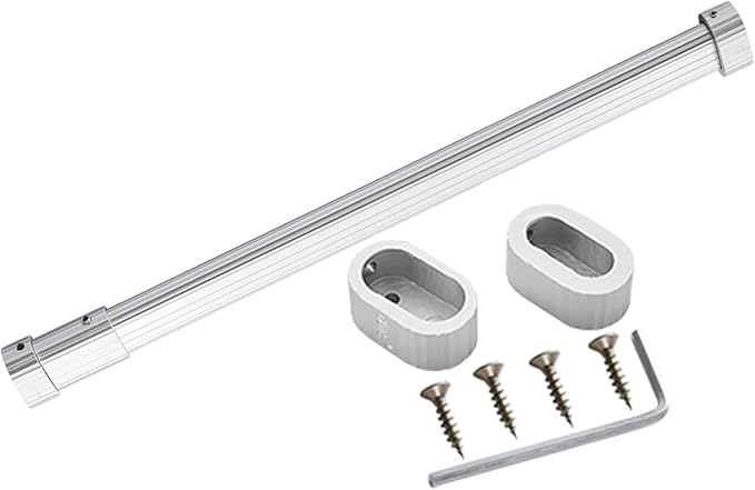 Closet Wardrobe Extender Rail Clothes Hanging Pole 16-25 Inches/ 23-39 "/ 33-59 in, Wall Mounted Tension Bar Support with Cap