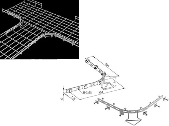 Kable Kontrol Raidian Connector – Splice Connection Hardware - Wire Mesh Tray Cable Management Rack Cable Basket, Zinc Plated
