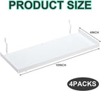 Lineshading 4 Pcs Pegboard Shelves, 10 x 4 Inch Metal Shelf Brackets Pegboard Tray Accessories Wall Organizer for Craft Room 