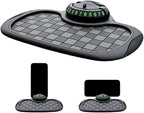 Car Dashboard Mat Non Slip 360° Rotating Phone Holder, Universal Anti Skid Pad with Temporary Parking Number Display, Multifu