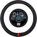 Suede Steering Wheel Cover,Compatible with Chevrolet Chevy Corvette Camaro Spark Suede Leather Sport Non-Slip Wheel Cover Car Interior Accessories 14-14 1/4 inch for Man and Women