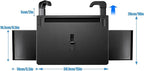 2 in 1 Steering Wheel Desk with Dual Slide Out Trays - Adjustable Laptop Holder for car with Tablet Slot Anti Slip Surface for Eating Writing Working Fit for Car SUV