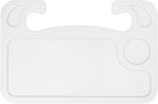 lebogner Rectangular Steering Wheel Tray, White, Tablet, Laptop, iPad, Notebook, Car Food Tray