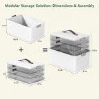 MOPALL 4-Tier Medicine Organizer Storage Box, Portable Latch Bin with Lid and Leather Handle, Cabinet Closet Organization for