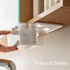 Medicine Cabinet Organizer Wall Mount,Small Pull-Out Organizer Box,Self-adhesive Under Medicine Cabinet Drawer Holder,Make Up