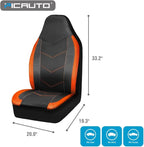 PIC AUTO High Back Front Car Seat Covers - Sports Carbon Fiber Mesh Design, Two Front Set, Airbag Compatible, Universal Fit f