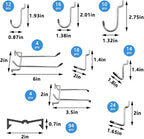 258PCS Pegboard Hooks, Pegboard Accessories Organizer Kit, Pegboard Set for Tools,1/8 and 1/4 inch Pegboard Hooks Assortment,