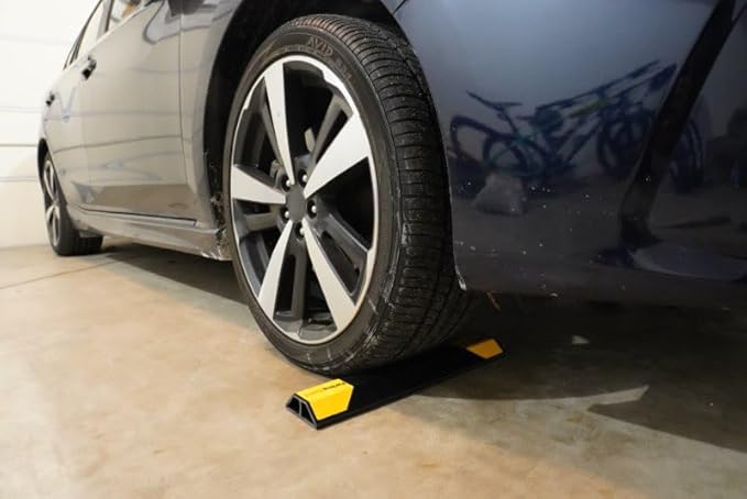 Maxsa 37355-2PK Parking Guard Tire Stopper, Black, 2-Pack