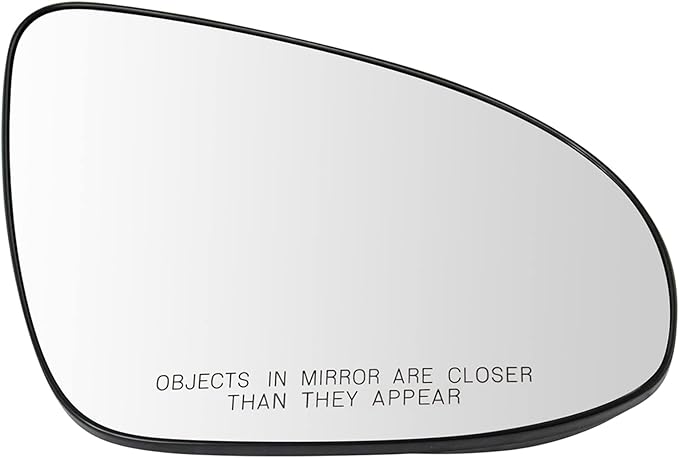TRQ Passenger Side Mirror Glass Snap On Clear Compatible with 2012-2014 Toyota Camry