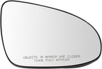 TRQ Passenger Side Mirror Glass Snap On Clear Compatible with 2012-2014 Toyota Camry