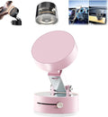 Foldable Magnetic Vacuum Phone Holder, 360° Electric Suction Car Mount, Double-Sided Swivel Stand for Car, Mirror, Gym, Kitchen, Hands-Free Portable Phone Holder (Pink)