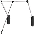 Pull Down Closet Rod, Adjustable 33-45 Inches Soft-Close Wardrobe Rail, Two-way Buffering Stainless Steel Back Mounted Organi