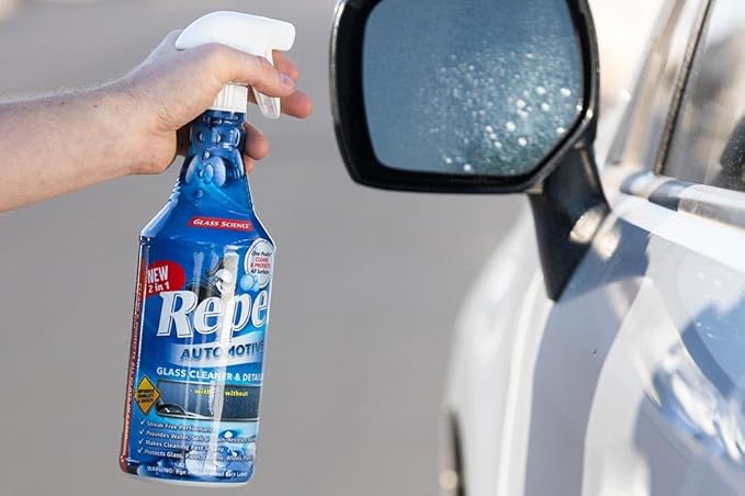 Repel Auto Glass Cleaner, Streak-Free with Protective Nano Barrier. Minerals, & Grime. Makes Glass Self-Cleaning. Safe & Non-