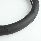 Car Steering Wheel Cover, Leather Steering Wheel Cover Black Universal 14.5-15 Inch Microfiber Leather Anti-Slip Breathable A