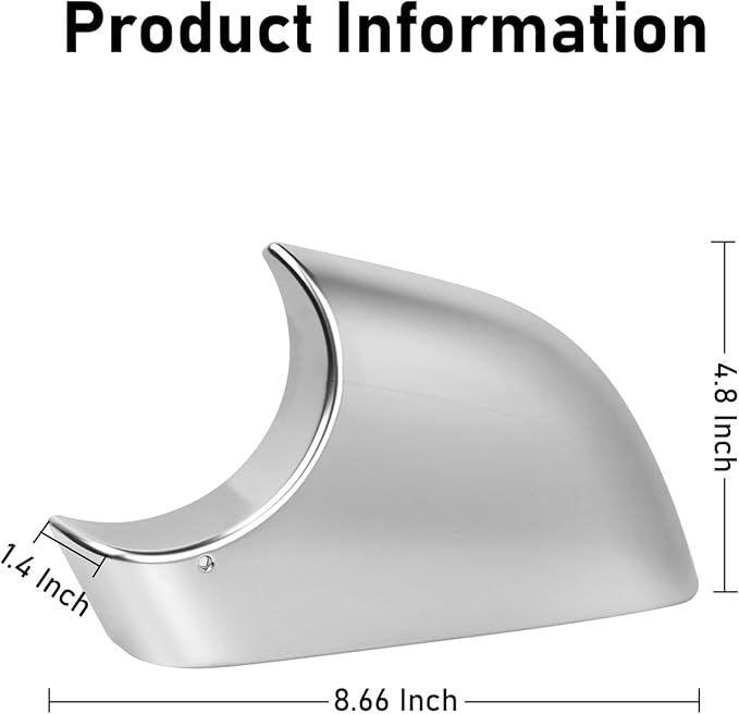 Jaronx Compatible With Tesla Model 3 Mirror Lower Cover 2017-2025,Chrome Left Drive Side Door Wing Rearview Mirror Base Bottom Cover Trim For Tesla Model 3 Accessories(Left)
