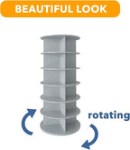 SpaceAid 6 Tier Rotating Shoe Rack Tower, Spinning Shoe Display Lazy Susan, Revolving 360 Shoe Rack Storage Round Carousel, V