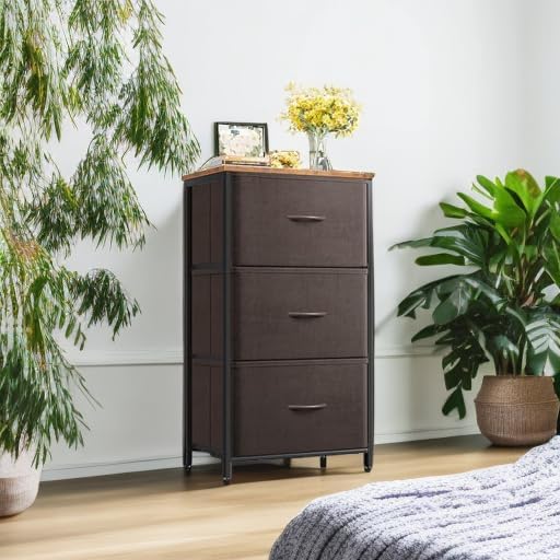 AODK Dresser for Bedroom Nightstand Small Dressers Chest of Drawers End Table for Living Room, Closet Dresser with 3 Storage 