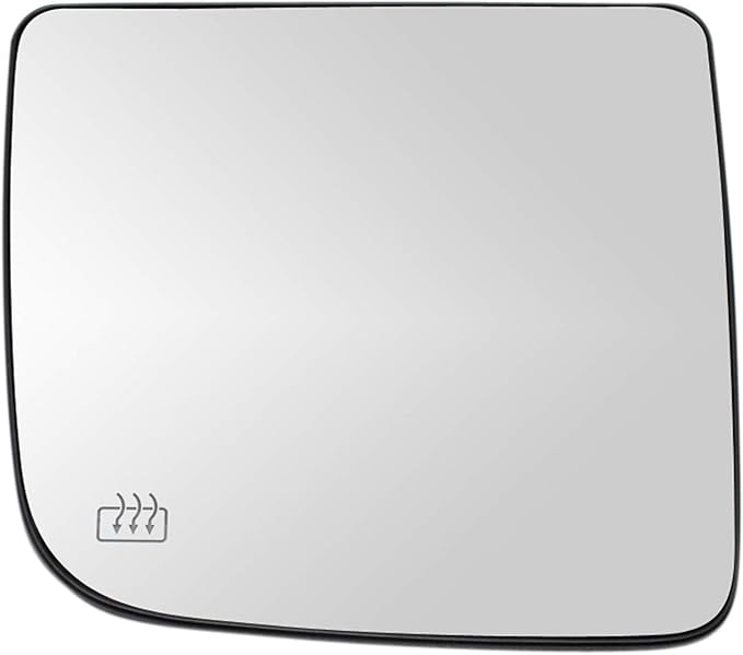 TRQ Passenger Side Towing Mirror Glass Heated with Backing Plate Compatible with 2004-2015 Nissan Titan