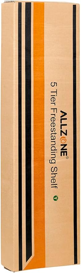 ALLZONE 5 Tiers Narrow Bookshelf, Tall Adjustable Ladder Book Shelf with Open Storage, Floor to Ceiling Tension Mount, Wooden