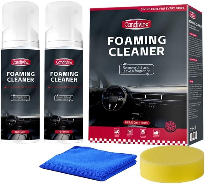 2Pcs Multi-Purpose Foam Cleaner for Car Interior Upholstery Cleaner Foam for Seats,Carpets, Dashboard, Mats, Leather, Vinyl, 