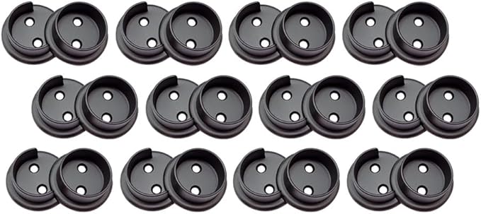 QCAA Heavy Duty Solid Metal Pole Socket Set, 1-3/8'', Matte Black, 12 Pairs, Made in Taiwan