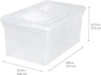 IRIS USA File Box, File Organizer w/Hinged Split Lid for Letter File, Important Document Box, Plastic Storage Filing Bin for 