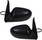 TRQ 2 Piece Driver and Passenger Side Mirror Assembly Set Electric Adjustment Heated No Memory Black Compatible with 2000-200