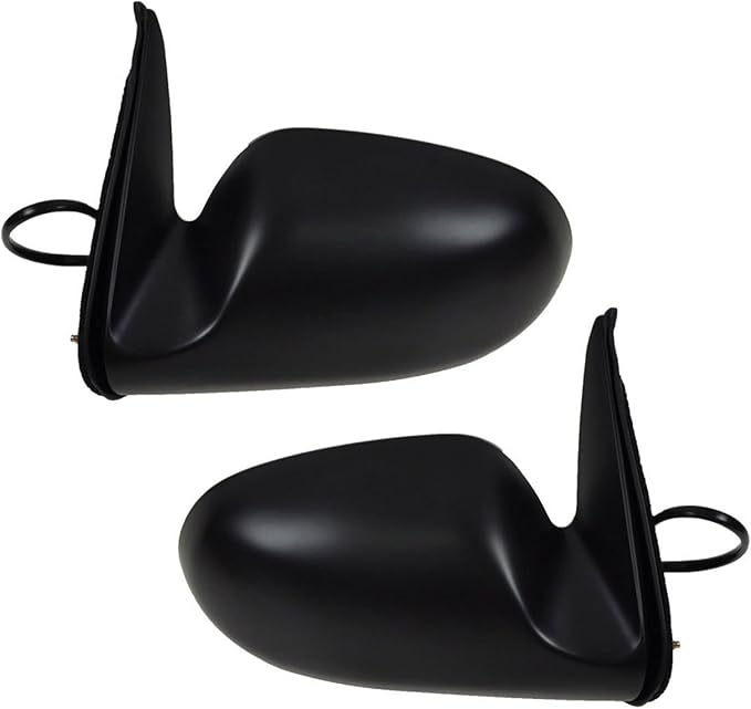 TRQ 2 Piece Driver and Passenger Side Mirror Assembly Set Electric Adjustment Heated No Memory Black Compatible with 2000-200
