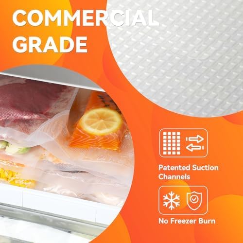 Wevac 6''x100' & 8''x100' 2 Rolls, Vacuum Seal Roll Keeper with Cutter, Ideal Vacuum Sealer Bags for Food Saver, BPA Free, Co