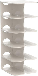 6-Tier Narrow Shoe Rack for Small Entryways, Space-Saving Adjustable Stackable Shelves, Free Standing Shoe Organizer for Clos