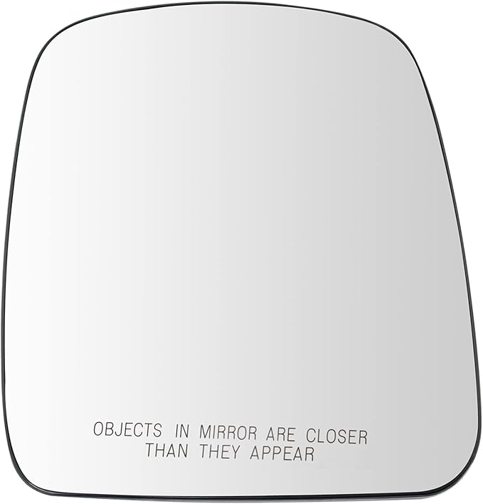 TRQ Passenger Side Manual Mirror Glass Snap On Clear Compatible with 2003-2007 Chevrolet Express 1500 2500 3500, GMC Savana 1