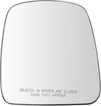 TRQ Passenger Side Manual Mirror Glass Snap On Clear Compatible with 2003-2007 Chevrolet Express 1500 2500 3500, GMC Savana 1