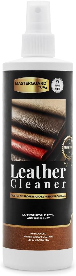 MASTERGUARD Leather Cleaner – Water-Based, Non-Toxic Spray for Furniture, Car Seats, Boots, Jackets & Purses – Cleans & Condi