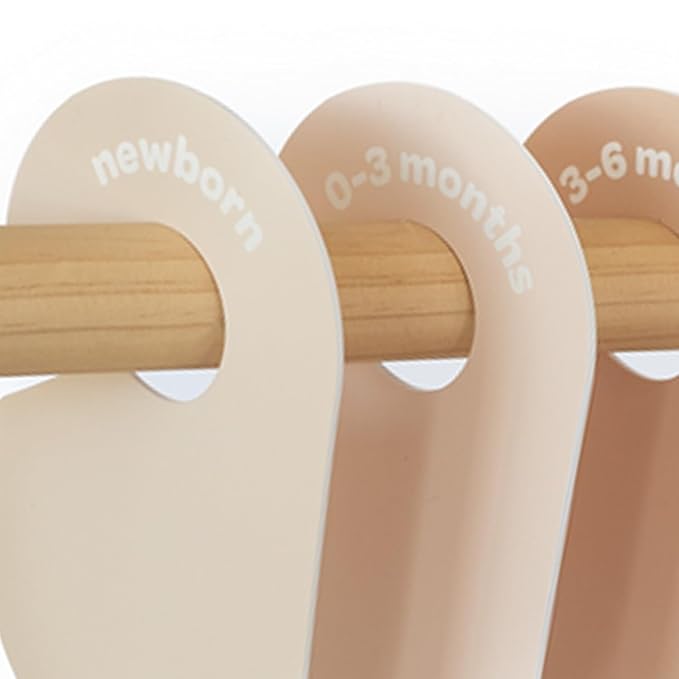 3 Sprouts Baby Closet Dividers 8-Piece Set Newborn to 2T - Double-Sided Organizer for Nursery Clothing Storage - Neutral