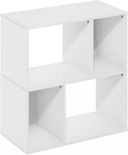 Furinno DALY Book Shelf, 4-Cube Bookshelf, Cube Storage Organizer Bookcase with Irregular Compartments, 11.7 x 23.6 x 24.7, f