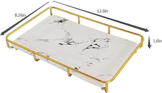 Dobbyby Vanity Tray Makeup Organizer Cosmetics Storage Bathroom Skincare Organizer Countertop Display Rack in Dresser Stainle