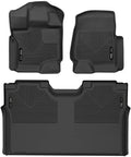 Husky Liners X-act Contour Floor Mats | Fits 2015-2026 Ford F-150, 22-25 Lightning, SuperCrew (Crew Cab) w/Out Fold Flat Storage | Front & 2nd Row, 3-pc Black - 53498