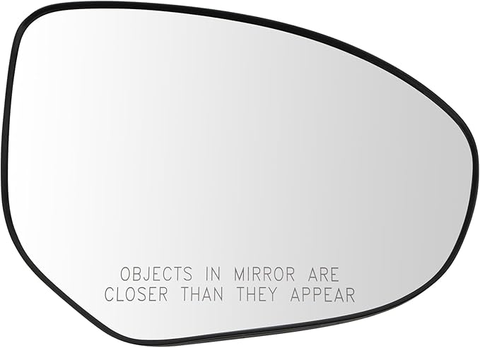 TRQ Passenger Side Mirror Glass Snap On Convex Compatible with 2011-2014 Mazda 2 2012-2013 Mazda 3 MA1325102