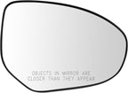 TRQ Passenger Side Mirror Glass Snap On Convex Compatible with 2011-2014 Mazda 2 2012-2013 Mazda 3 MA1325102