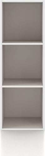 Homes: Inside + Out Apexa 3-Cube Storage Organizer Shelves, Stackable Wood Bookcase Fits Cubby Bins for Organization, Dorm Te
