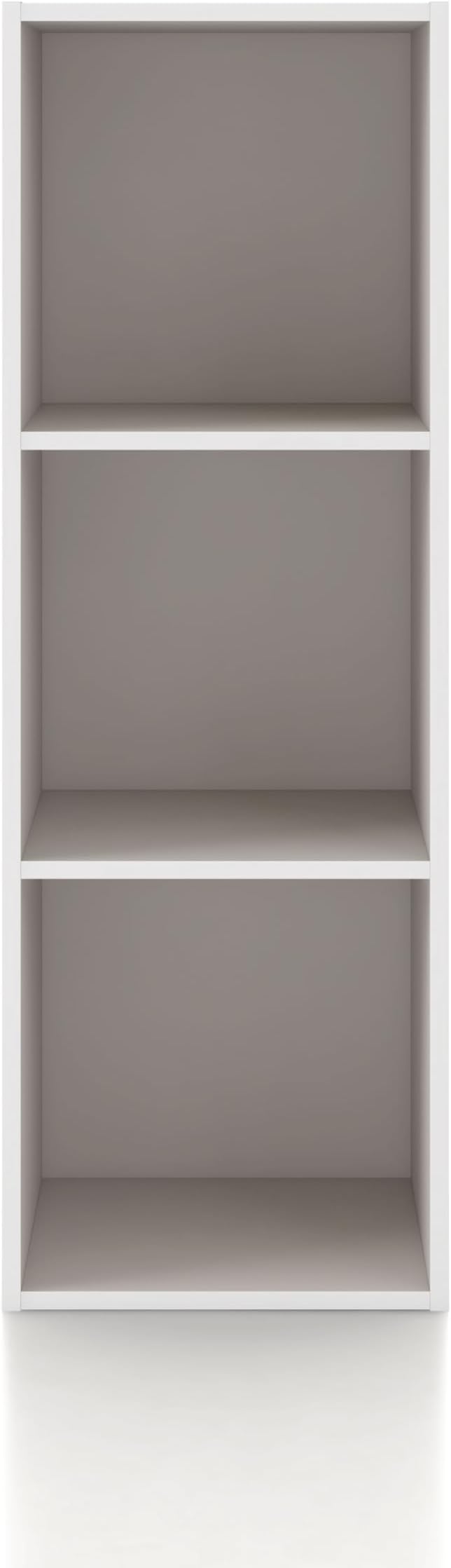 Homes: Inside + Out Apexa 3-Cube Storage Organizer Shelves, Stackable Wood Bookcase Fits Cubby Bins for Organization, Dorm Te