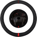 Suede Steering Wheel Cover,Compatible with Nissan Armada Titan XD Suede Leather Sport Non-Slip Wheel Cover Car Interior Accessories 15.5 16 inch for Man and Women