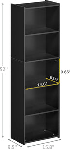 SUPER DEAL 5-Tier Bookcase and Bookshelf, Open Storage Shelves Narrow Tall Freestanding Cube Display Shelf for Bedroom Home O