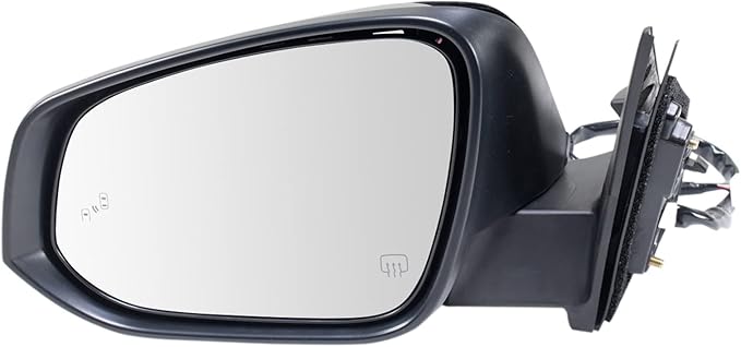 TRQ Driver and Passenger Side Mirror Set Power Heated Blind Spot Detection Puddle Light Paint to Match Compatible with 2014-2