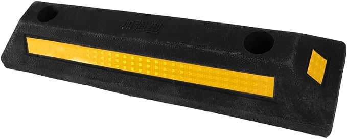 Parking Stopper for Garage Rubber Wheel Stopper Reflective Tape Easy Installation for Cars Rvs and Trailers Reliable Parking Aid for Home and Commercial Use