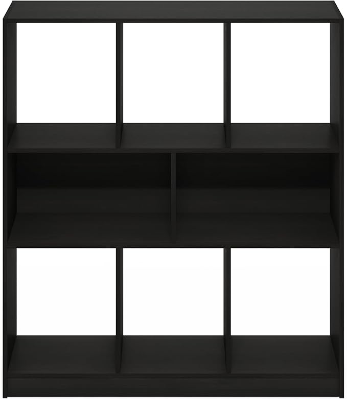 Furinno DALY Book Shelf, 8-Cube Bookshelf, Horizontal Cube Storage Organizer Bookcase, 10.9 x 35.4 x 39.4, for Living Room, B