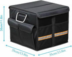 Tianle Car Trunk Organizer - Collapsible Trunk Organizer with Foldable Cover Aluminium Alloy Handle Reflective Strip for