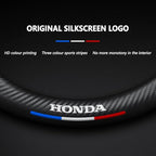 Customized Steering Wheel Cover Compatible with Honda, Nappa Leather & Carbon Fiber Design Car Steering Wheel Cover, with Coasters and 3-in-1 USB Fast Charging Cable (Black)