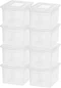 IRIS USA File Box, Plastic File Organizer with Lids for Letter/Legal File, Portable Document Box For Moving, Storage Bin with